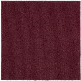 Self Adhesive Carpet Floor Tile 12" x 12", Burgundy, 12 Pack