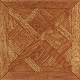 Self Adhesive Vinyl Floor Tile 12" x 12", Classic Parquet Oak, 45 Pack