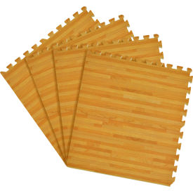 Interlocking Foam Anti Fatigue Floor Tiles 24" x 24", Pine, 4 Pack