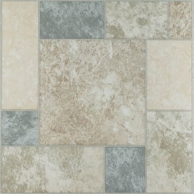 Self Adhesive Vinyl Floor Tile 12" x 12", Marble Blocks, 45 Pack