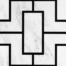 Retro Self Adhesive Vinyl Floor Tile 12" x 12", Black Marble, 20 Pack