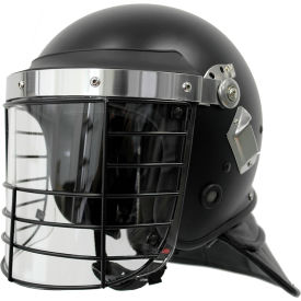 Terminator-X Riot Helmet, w/ Face Visor, Steel Face Cage Bars, Universal Size