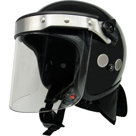 Protec-X Riot Helmet w/ Face Visor, Large, Matte Tone, Black