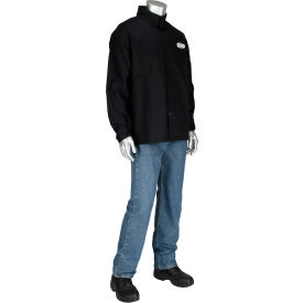 9oz 30" Sateen Cotton Jacket, Black, 2XL