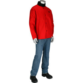 9oz 30" Sateen Cotton Jacket, Red, 4XL