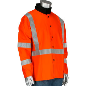 30" Cotton Jacket w/ Reflective Stripes, Hi-Vis Orange, 5XL