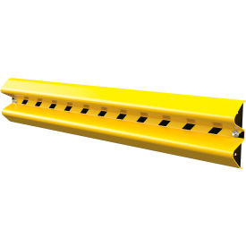 Wall Mount Guard Rail 3' L, Powder Coated Yellow Steel