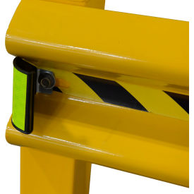 Curved Reflector for Guard Rail w/ Reflective Tape, Yellow