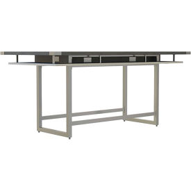 Mirella Conference Table, Standing-Height, 8'L, Rectangle, Stone Gray