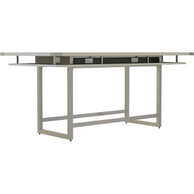 Mirella Conference Table, Standing-Height, 8'L, Rectangle, White Ash