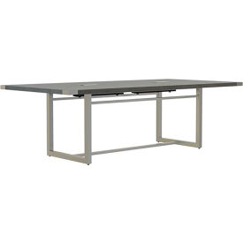 Mirella Conference Table, Sitting-Height, 8'L, Rectangle, Stone Gray