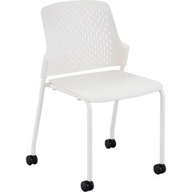 Next Stack Chair with Casters, 21-7/8"D x 22"W x 32-7/8"H, White