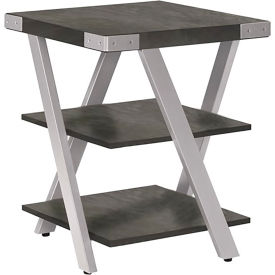 Mirella End Table, 20"L x 20"W x 25"H, Stone Gray