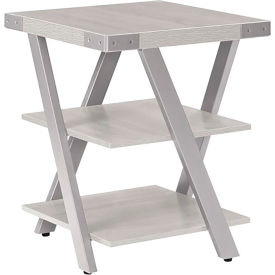 End Table, 20"L x 20"W x 25"H, White Ash