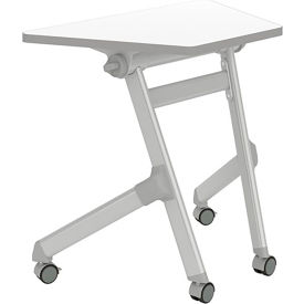 Trapezoid Desk, 22-1/4"D x 32-13/16"W x 29-1/2"H, Dry Erase