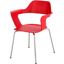 Bandi Shell Stack Chair, 19"D x 23-3/4"W x 31"H, Red
