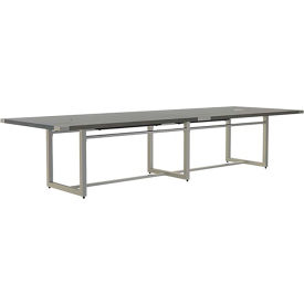 Mirella Conference Table, Sitting-Height, 12'L, Rectangle, Stone Gray