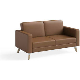Lounge Settee, 30"D x 54"W x 28"H, Cognac