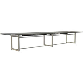 16'L Sitting-Height Rectangle Conference Table - Stone Gray
