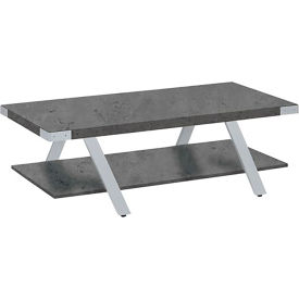 Mirella Coffee Table, 23-3/4"D x 48"W x 16"H, Stone Gray