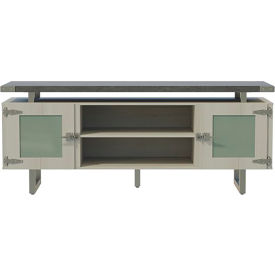 Mirella Low Wall Cabinet Glass Doors, 20"D x 72"W x 29-1/2"H, Stone Gray