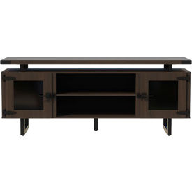 Mirella Low Wall Cabinet Glass Doors, 20"D x 72"W x 29-1/2"H, Southern Tobacco