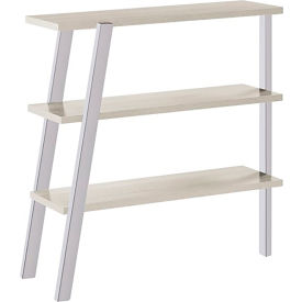 Mirella 3 Shelf Bookshelf, 13-1/2"D x 36"W x 38"H, White Ash