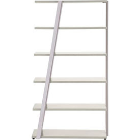 Mirella 5 Shelf Bookshelf, 13-1/2"D x 36-3/4"W x 67-1/2"H, White Ash