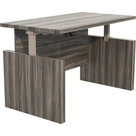 Aberdeen Height-Adjustable Desk, Conference Front Top & Base, 36"D x 72"W, Gray Steel