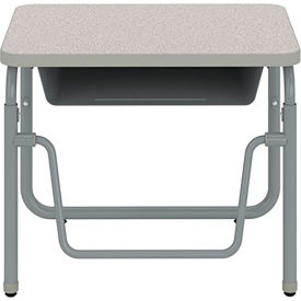 Height Adjustable Desk, Book Box, Pendulum Bar 22"-30"H, Gray