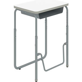 Height Adjustable Desk, Book Box, Pendulum Bar 29"-43"H, Dry Erase
