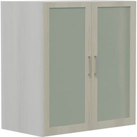 Mirella Glass Door Display Cabinet, 20"D x 36"W x 38"H, White Ash