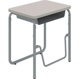 Height Adjustable Desk, Book Box, Pendulum Bar 29"-43"H, Gray