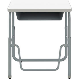 AlphaBetter 2.0 Height Adjustable Desk, Book Box, Pendulum Bar 22"-30"H, Dry Erase