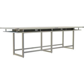 Mirella Conference Table, Standing-Height, 12'L, Rectangle, White Ash