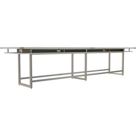Mirella Conference Table, Standing-Height, 16'L, Rectangle, White Ash