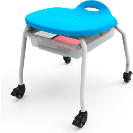 Stackable Classroom Stool w/ Wheels & Storage, 23"L x 19"W x 19"H, White