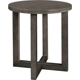 21" Round Accent Table For Living Room, Grey