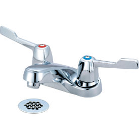 Two Handle Bathroom Faucet with Grid Strainer Polished Chrome