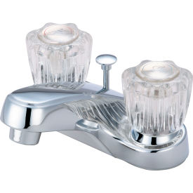 Two Handle Bathroom Faucet with Pop-Up Polished Chrome