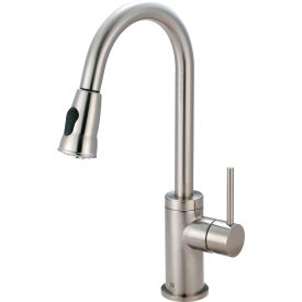 Single Lever Pull-Down Kitchen Faucet PVD Brushed Nickel