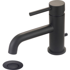 Single Lever Bathroom Faucet with Brass Pop-Up Matte Black