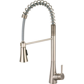 Single Lever Pre-Rinse Spring Pull-Down Kitchen Faucet PVD Brushed Nickel