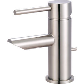 Single Lever Bathroom Faucet with Brass Pop-Up PVD Brushed Nickel