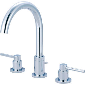 Two Handle Bathroom Widespread Faucet with Brass Pop-Up Polished Chrome