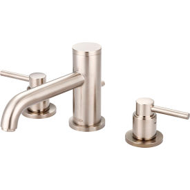 Motegi Two Handle Bathroom Widespread Faucet with Brass Pop-Up PVD Brushed Nickel