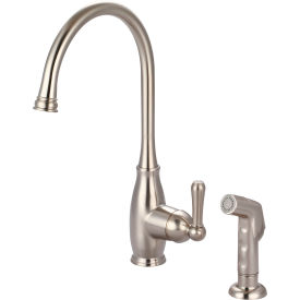 Single Lever Kitchen Faucet with Spray PVD Brushed Nickel