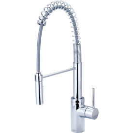Single Lever Pre-Rinse Spring Pull-Down Kitchen Faucet Polished Chrome