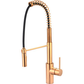Single Lever Pre-Rinse Spring Pull-Down Kitchen Faucet PVD Brushed Gold
