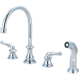 Del Mar 2DM201 Two Handle Kitchen Faucet with Spray Polished Chrome